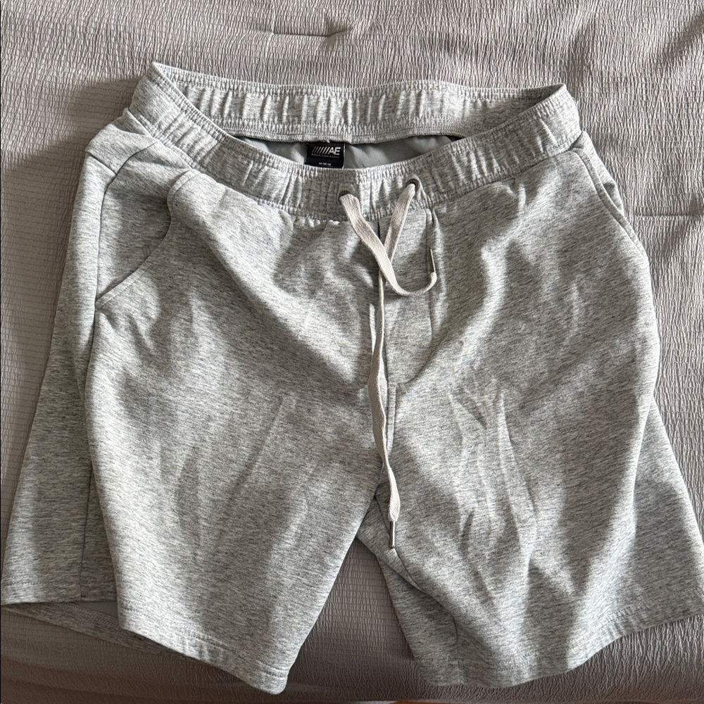 Aeropostale Light Gray Heather Drawstring Athletic Shorts